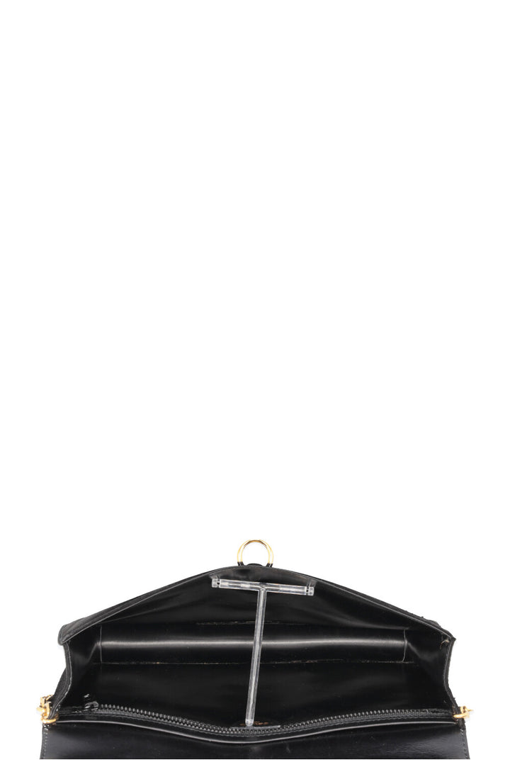 CELINE Vintage C Clutch Suede Black