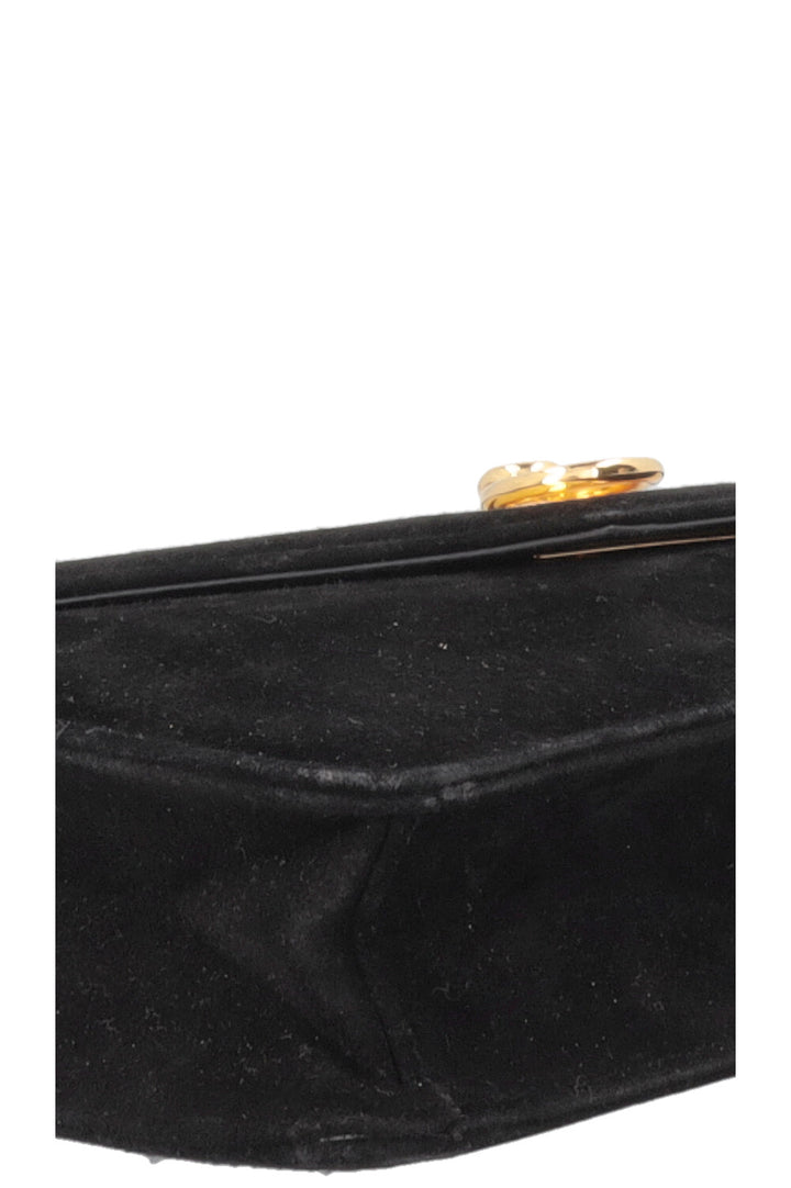 CELINE Vintage C Clutch Suede Black