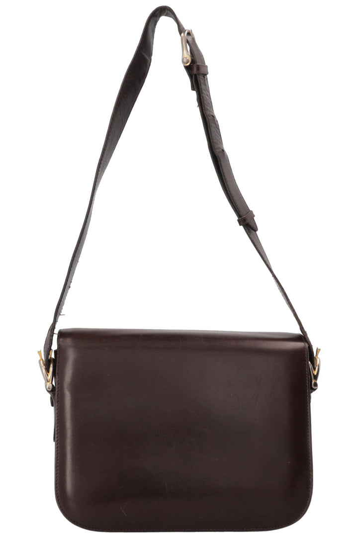 CELINE Sac bandoulière vintage en cuir box noir "Horse Carriage"