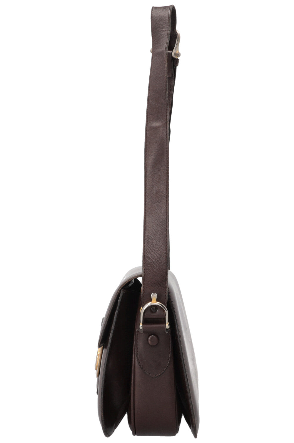 CELINE Sac bandoulière vintage en cuir box noir "Horse Carriage"
