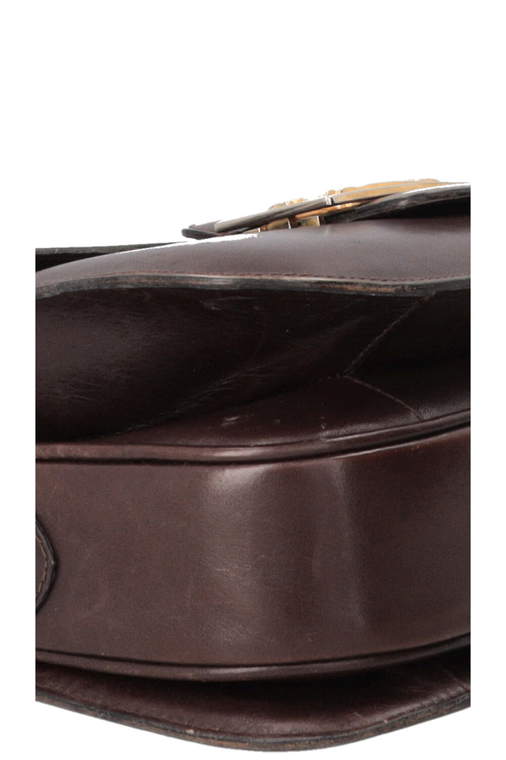 CELINE Sac bandoulière vintage en cuir box noir "Horse Carriage"
