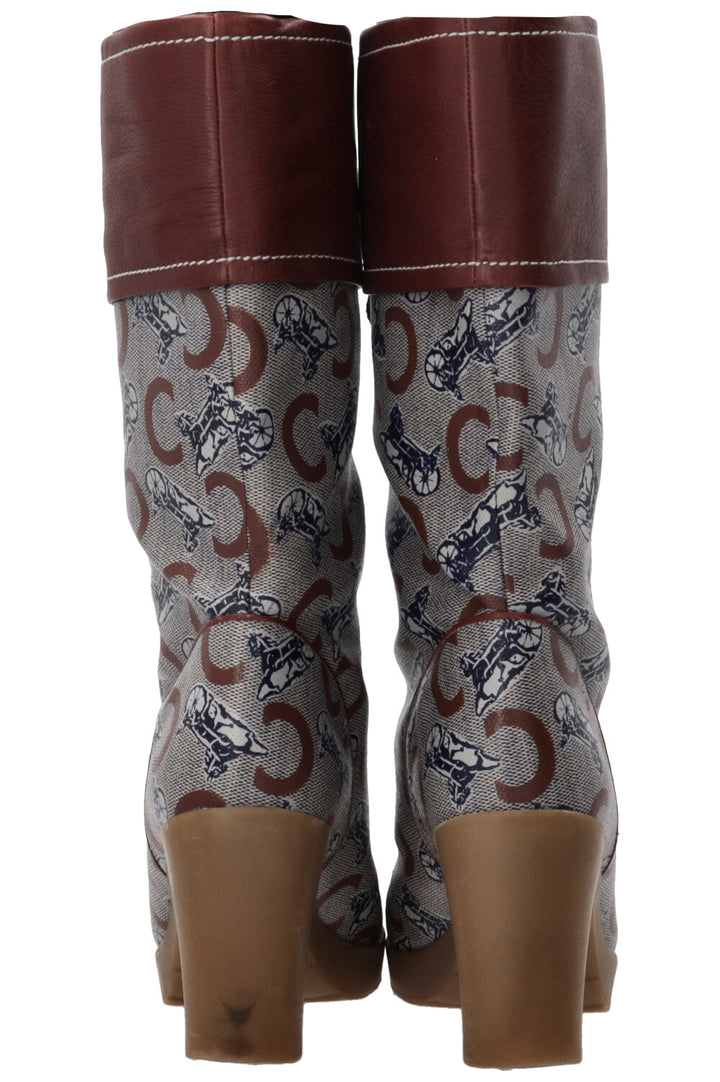 CELINE Vintage Logo PVC Boots Brown