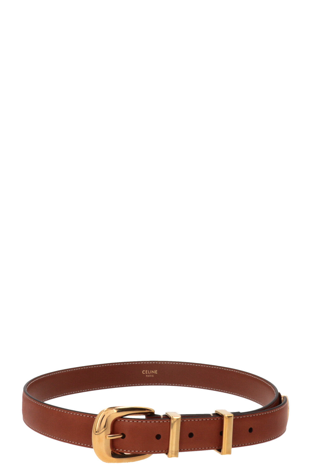 CELINE Western 18mm Belt Leather Brown
