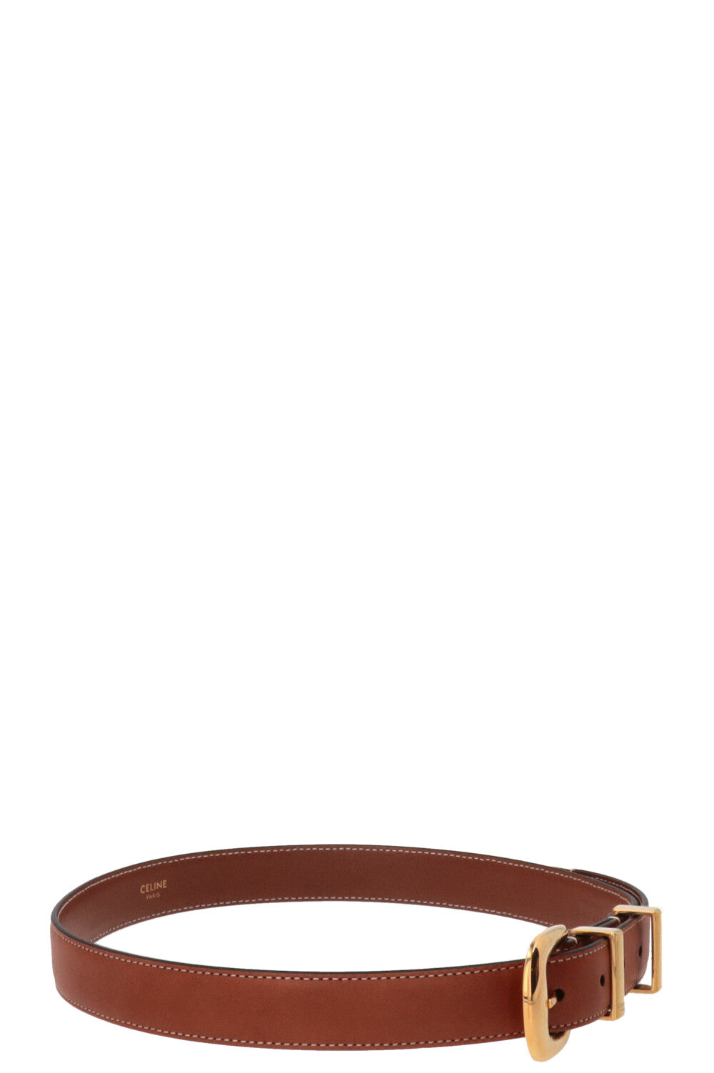 CELINE Western 18mm Belt Leather Brown
