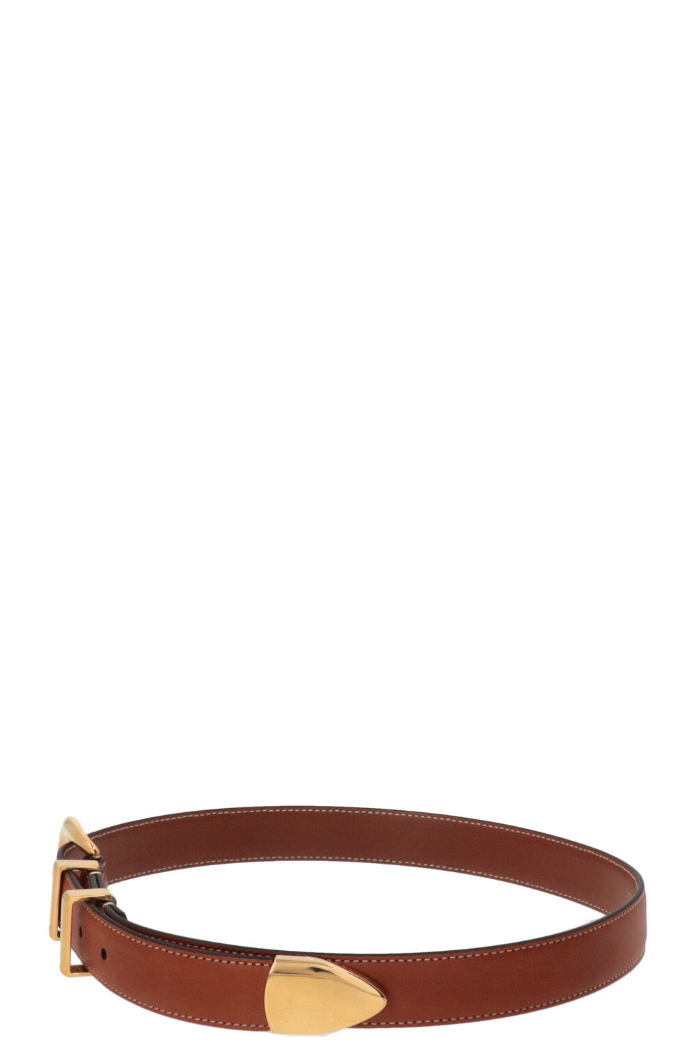CELINE Western 18mm Belt Leather Brown