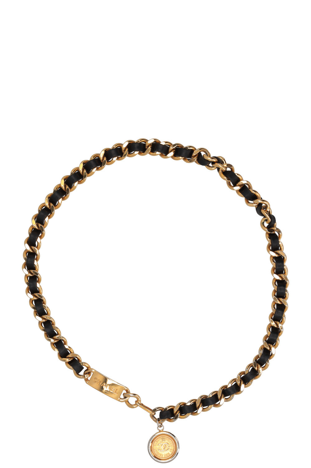 CHANEL 1980 Ceinture matelassée CC Or