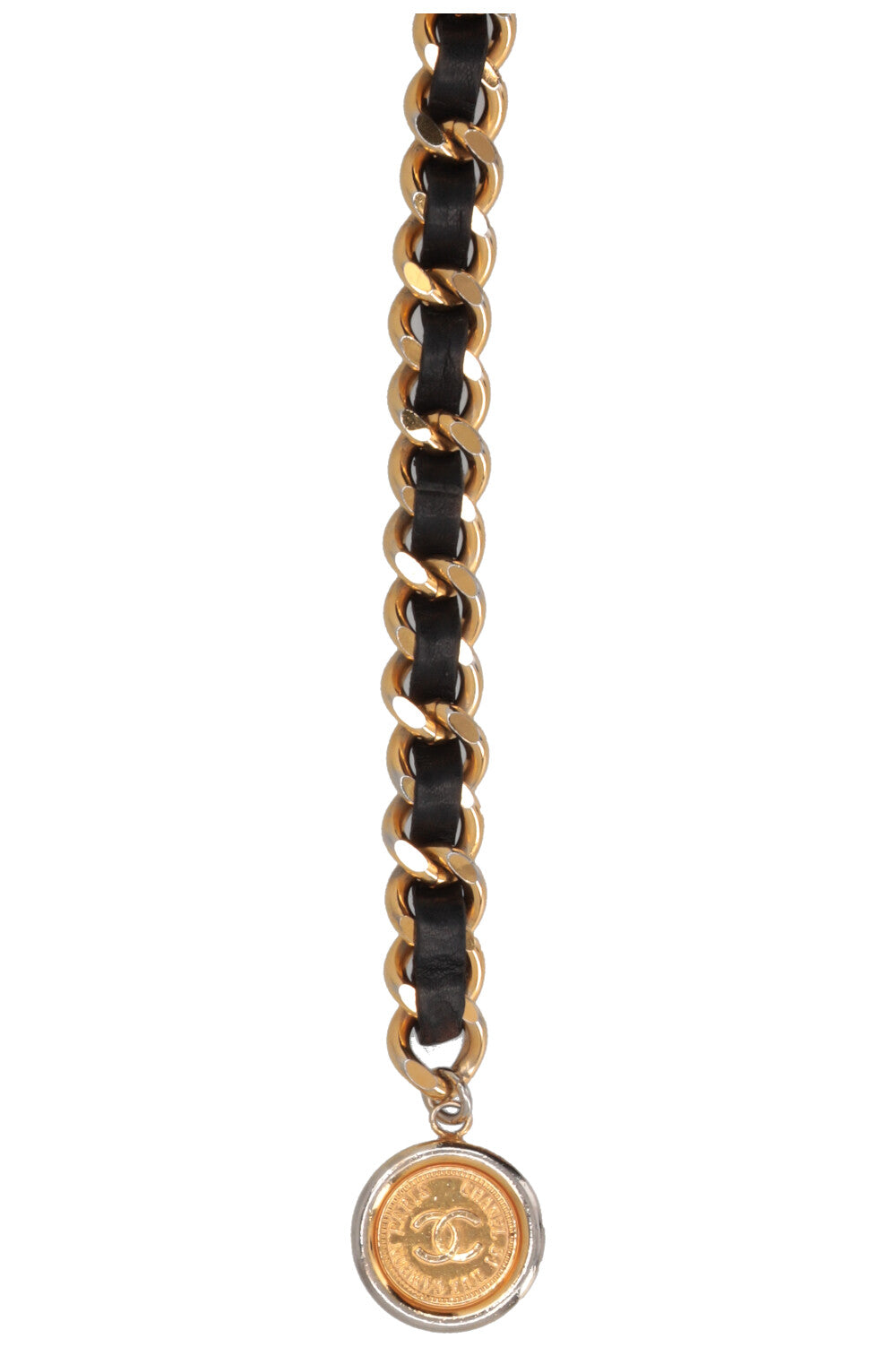CHANEL 1980 Ceinture matelassée CC Or