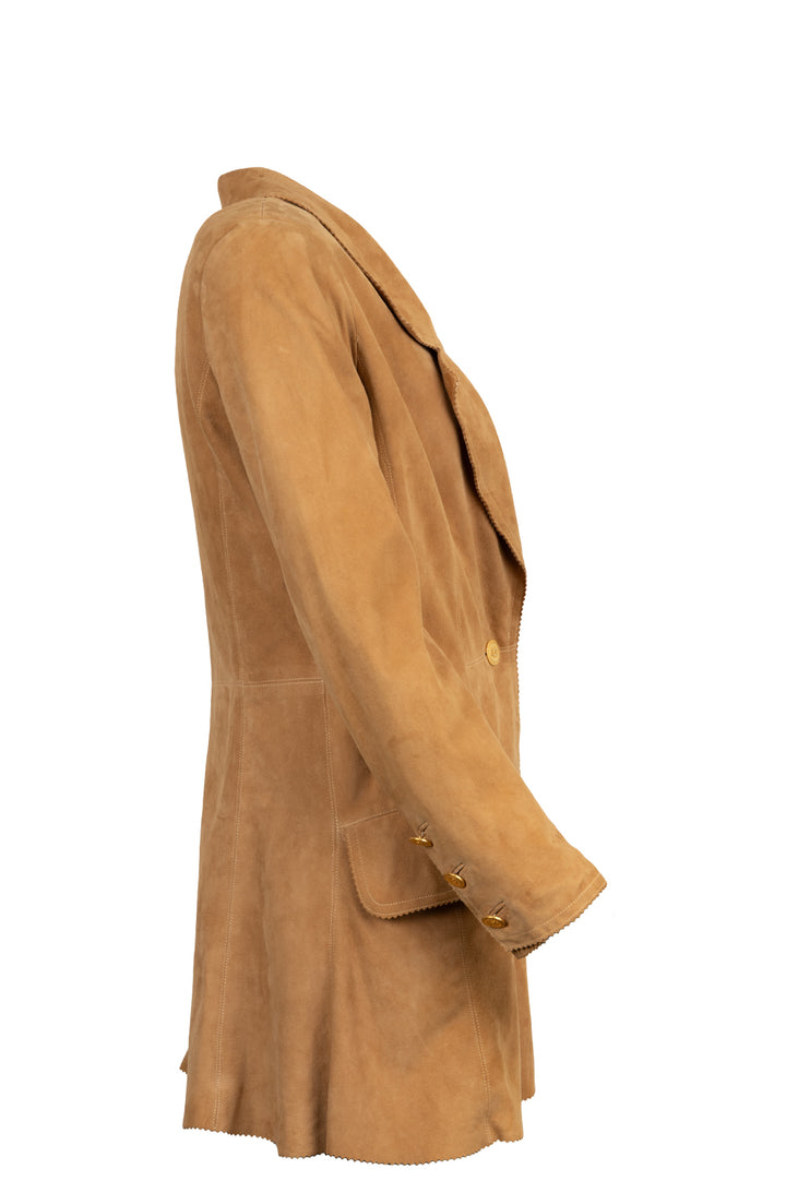CHANEL 1993 Leather Jacket Suede Brown