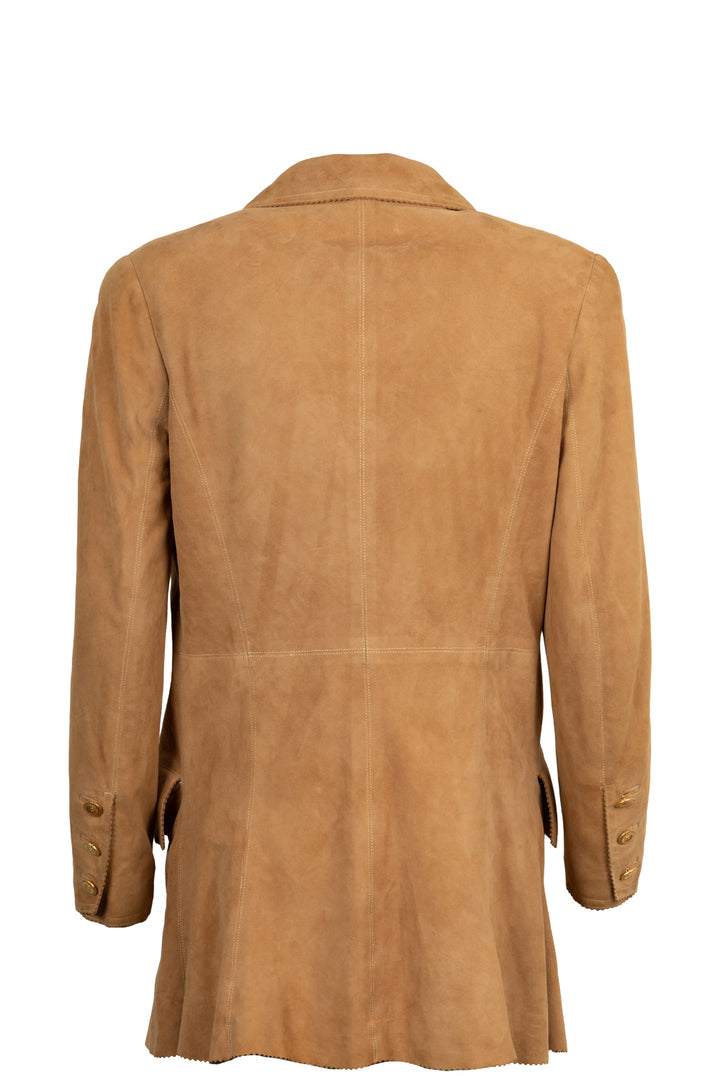 CHANEL 1993 Leather Jacket Suede Brown