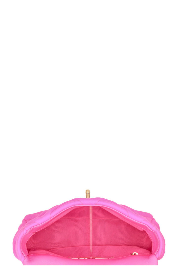 CHANEL 19 Small Crossbody Bag Canvas Neon Pink