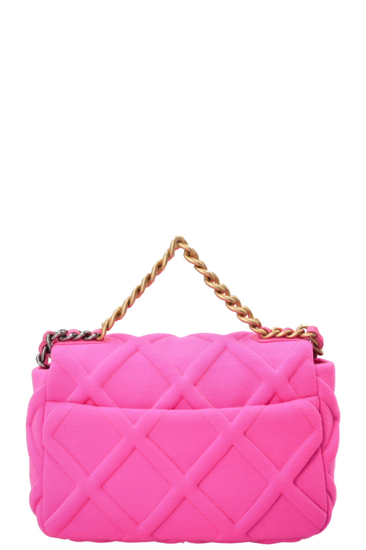 CHANEL 19 Small Crossbody Bag Canvas Neon Pink