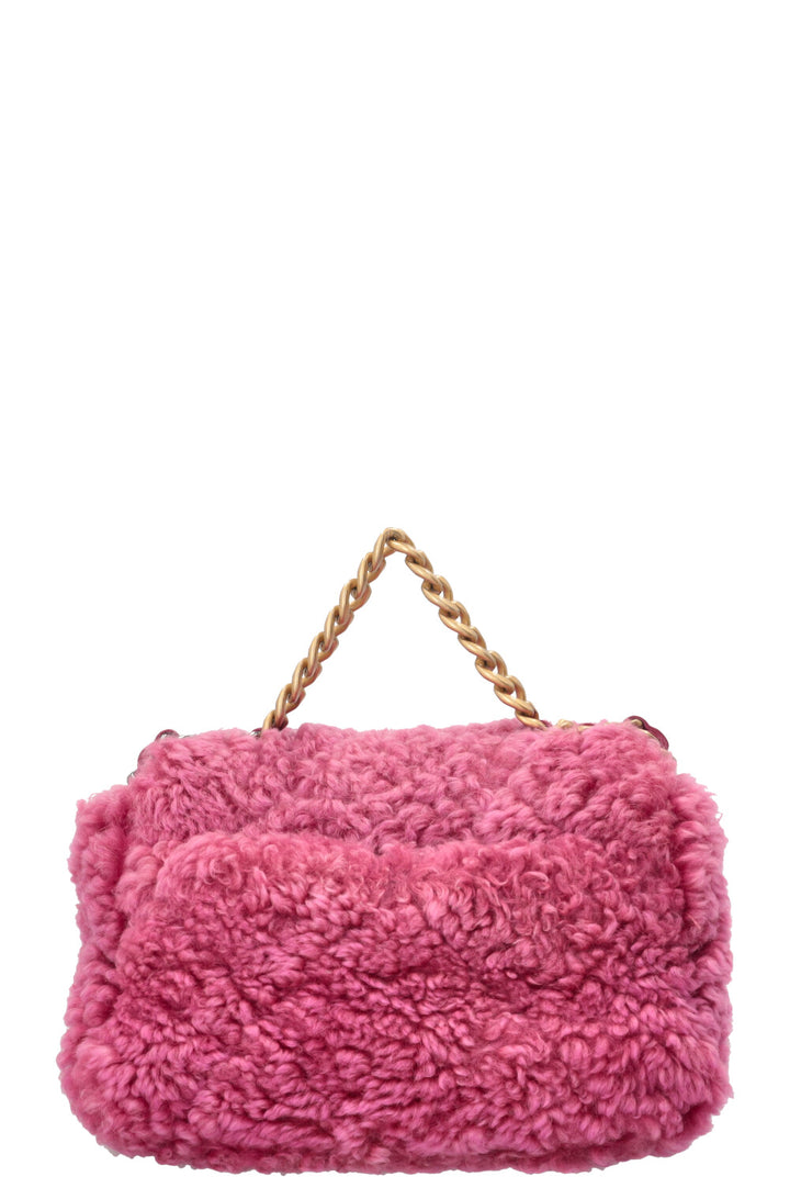 CHANEL 19 Small Shearling Pink