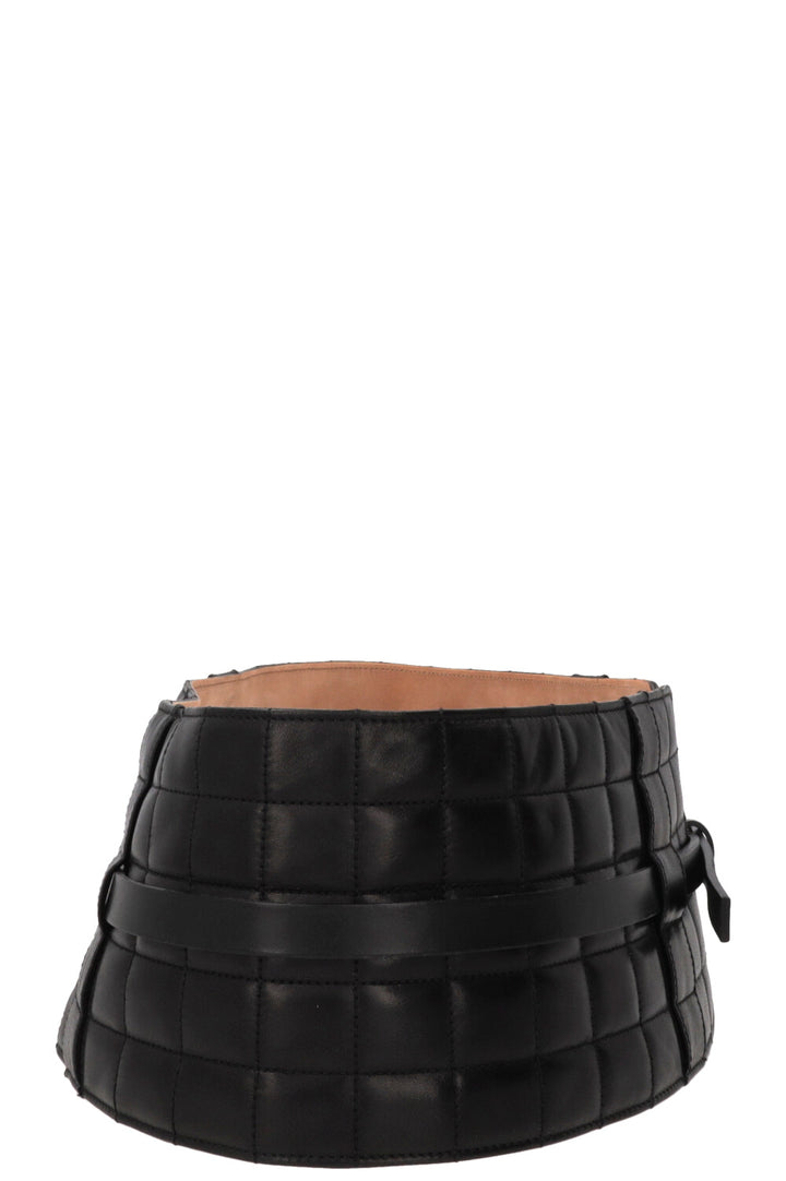 CHANEL 2002 Quilted CC Waist Belt Leather Black