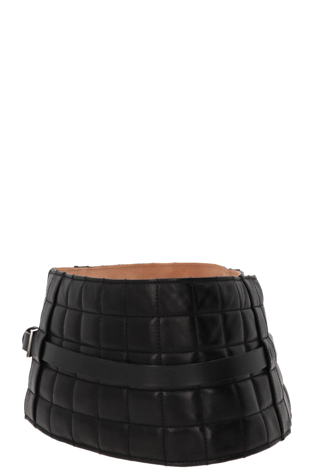 CHANEL 2002 Quilted CC Waist Belt Leather Black
