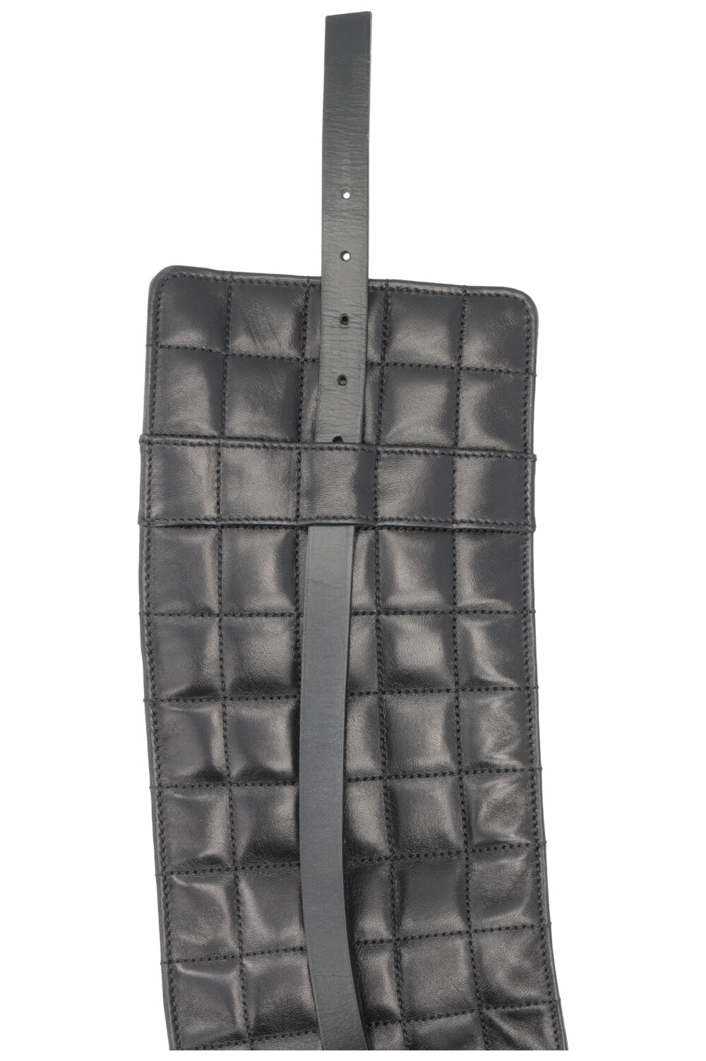 CHANEL 2002 Quilted CC Waist Belt Leather Black