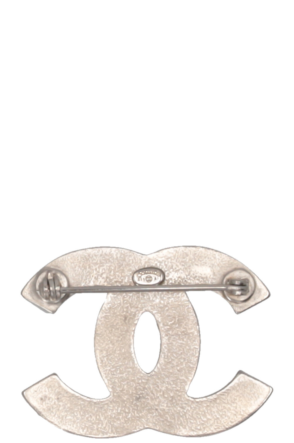 CHANEL 2011 CC Chain Brooch Metal Silver