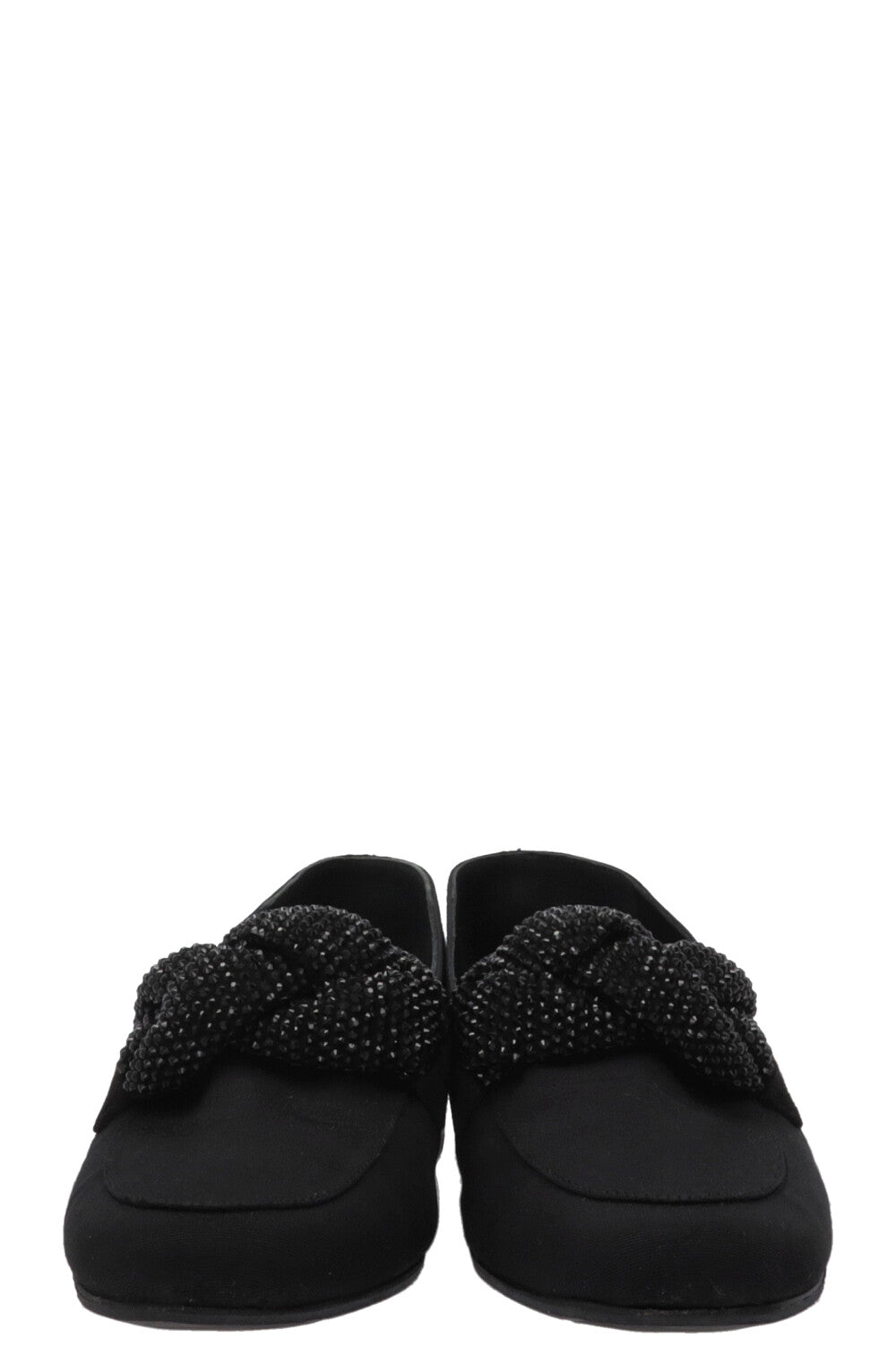 CHANEL Mocassins CC avec logo en cristal 2017 en gros-grain noir