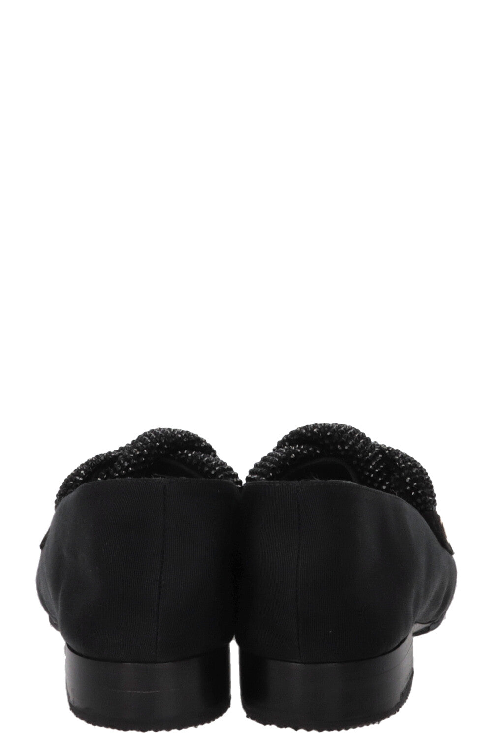 CHANEL Mocassins CC avec logo en cristal 2017 en gros-grain noir