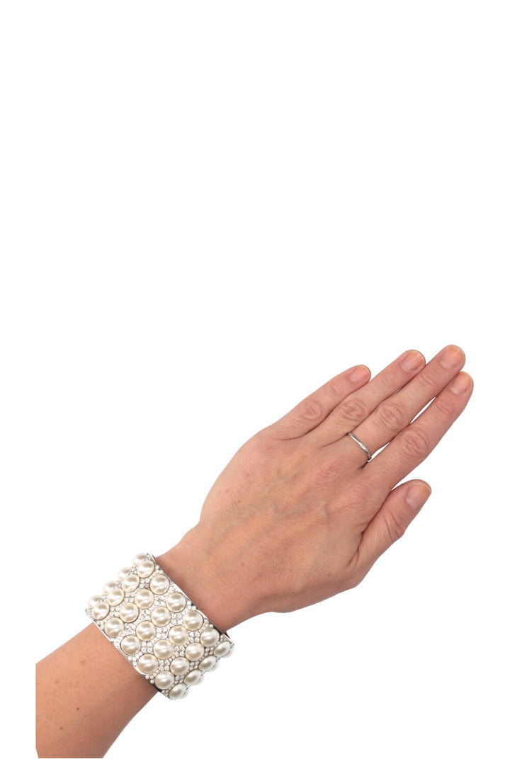 CHANEL 2017 Cuff Bracelet Faux-Pearls