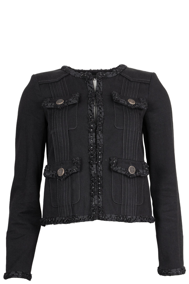 CHANEL 2017 Denim Tweed Jacket Black
