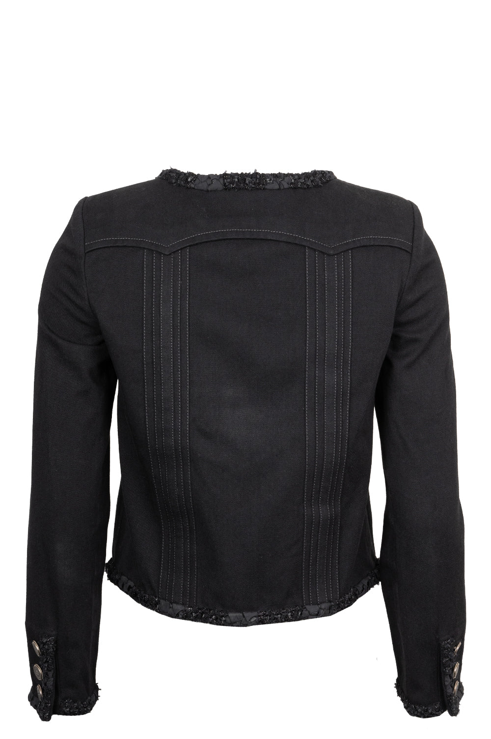 CHANEL 2017 Denim Tweed Jacket Black