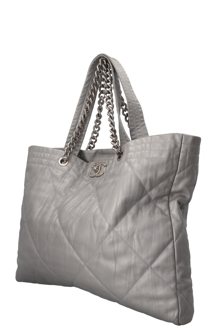 CHANEL 2017 Ground Control Tote Calfskin Silver