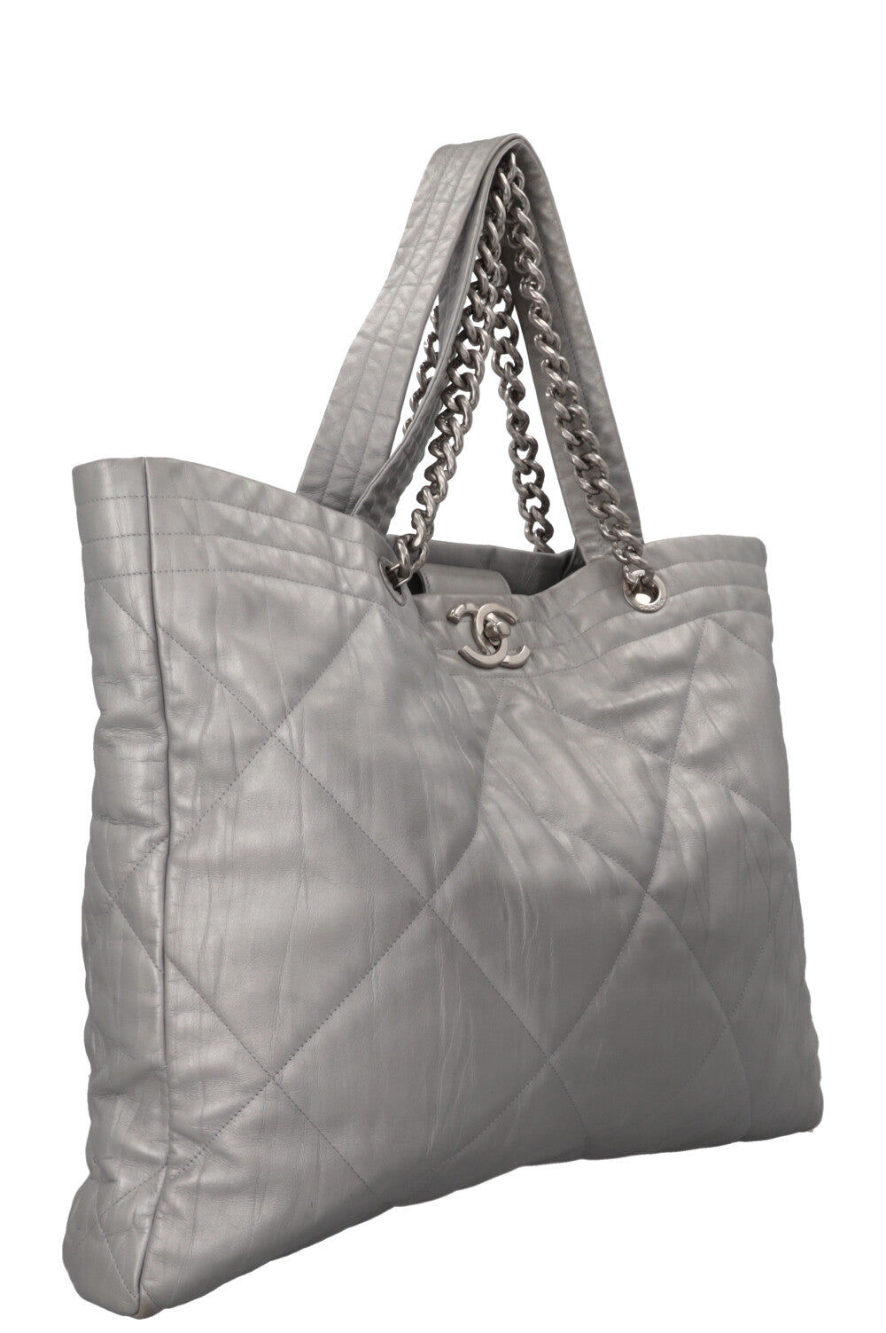 CHANEL 2017 Ground Control Tote Calfskin Silver
