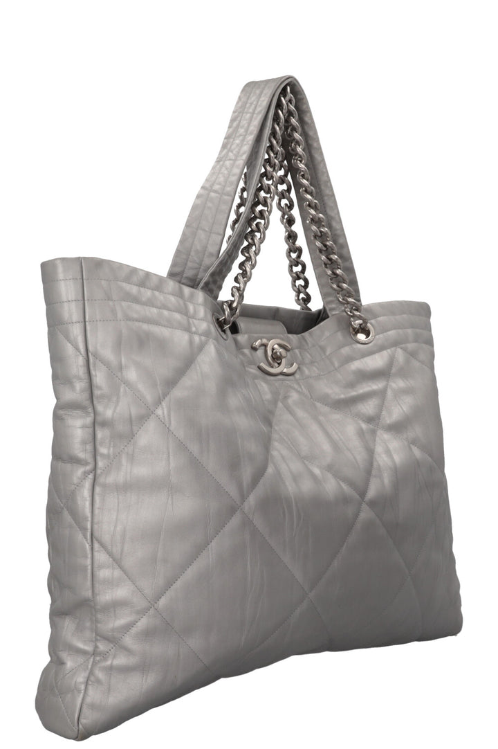 CHANEL 2017 Ground Control Tote Calfskin Silver