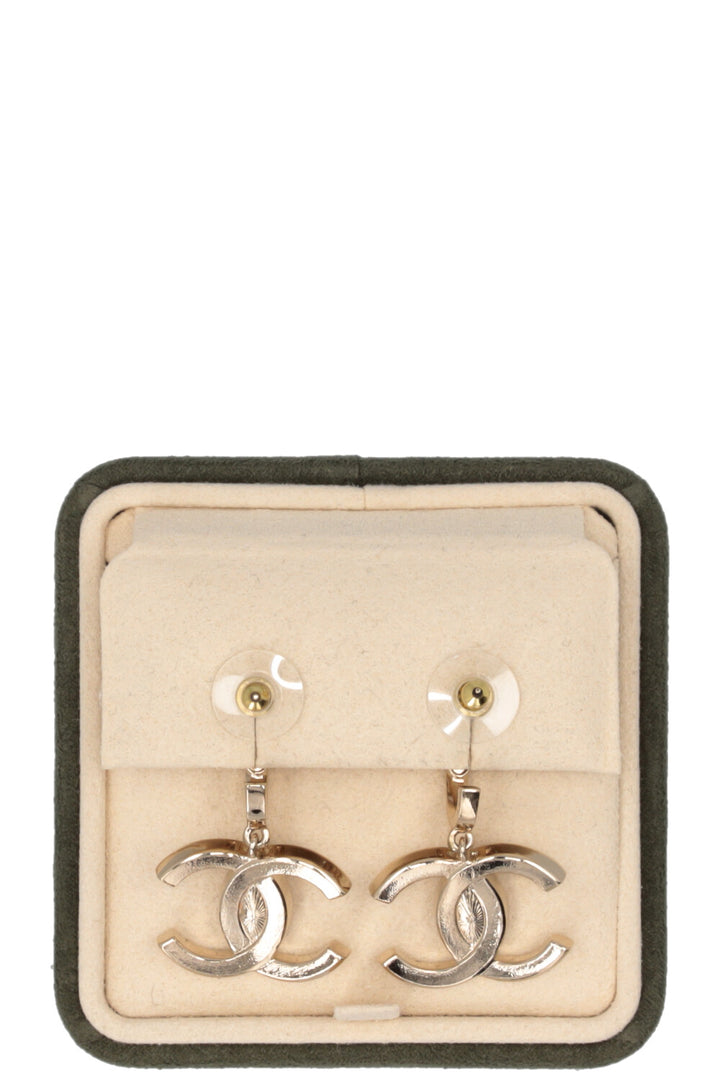 CHANEL 2023 CC Mark Rhinestone Earrings Silver