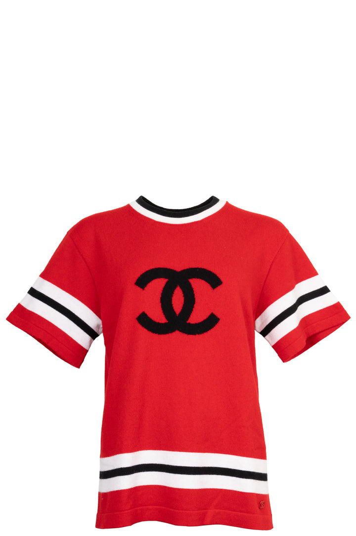 CHANEL 2024 CC Knit Cashmere Red Black White
