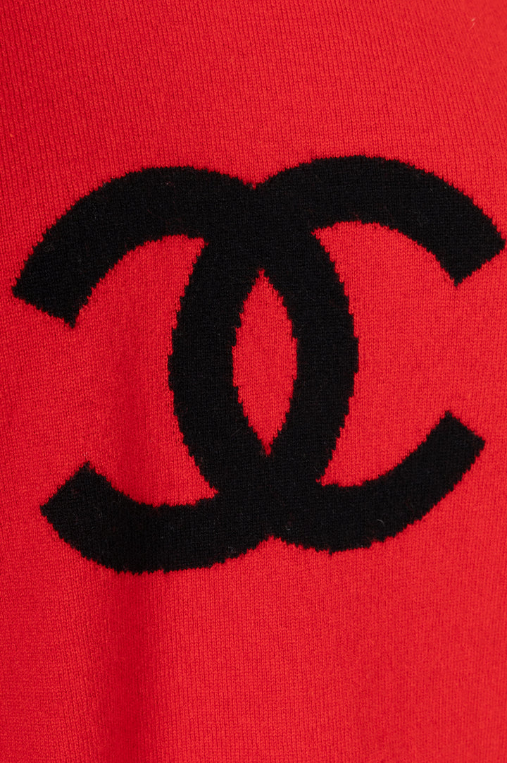 CHANEL 2024 CC Knit Cashmere Red Black White
