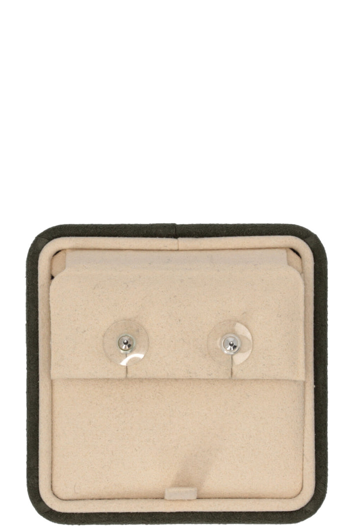 CHANEL 2024 CC Pearl Strass Earrings Silver