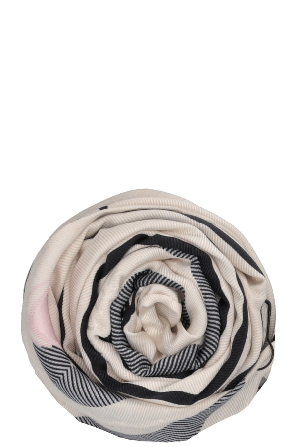 Carré en soie CHANEL 2025 CC Bow Tie 90 blanc
