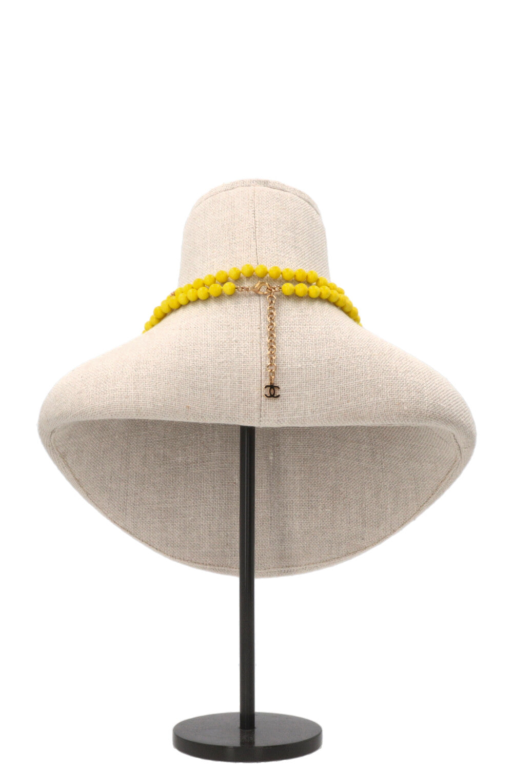 CHANEL 24A CC Long Sautoir Perles de Cristal Jaunes