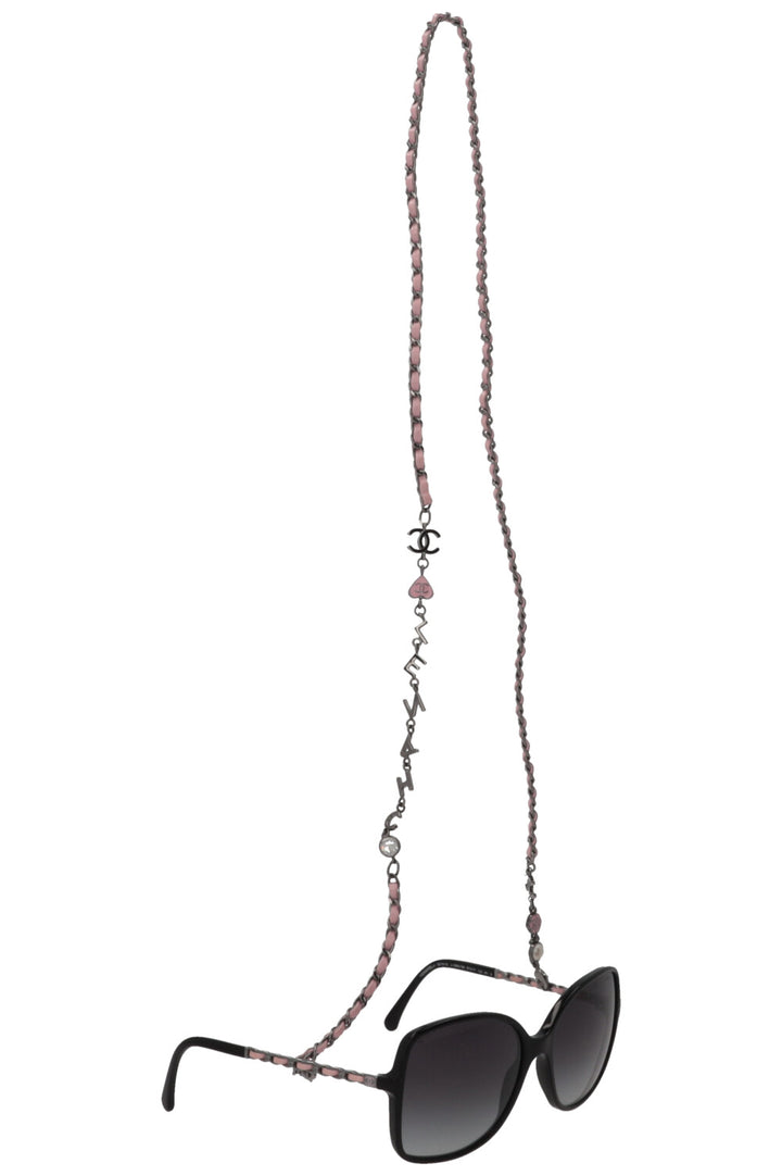 CHANEL 5210-Q Sunglasses Black with Chain