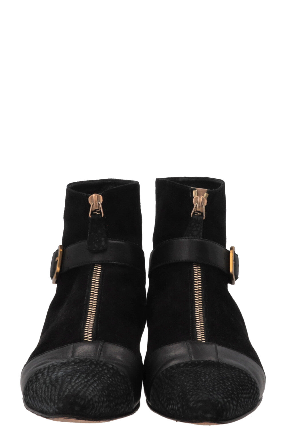 CHANEL Ankle Boots Suede Black