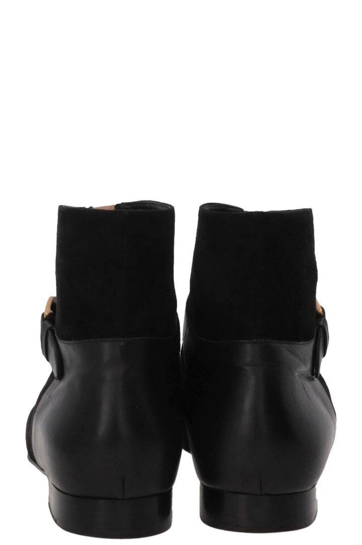 CHANEL Ankle Boots Suede Black