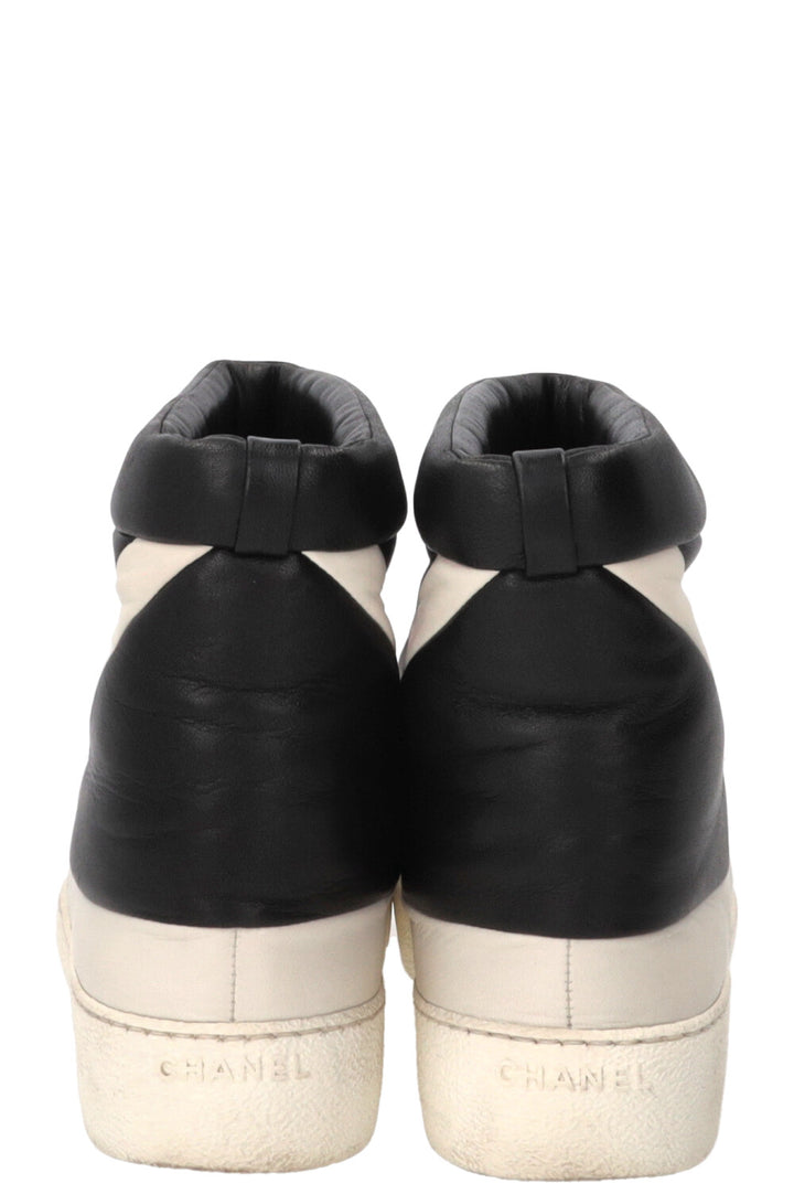 CHANEL Ankle Boots Tricolor Leather White
