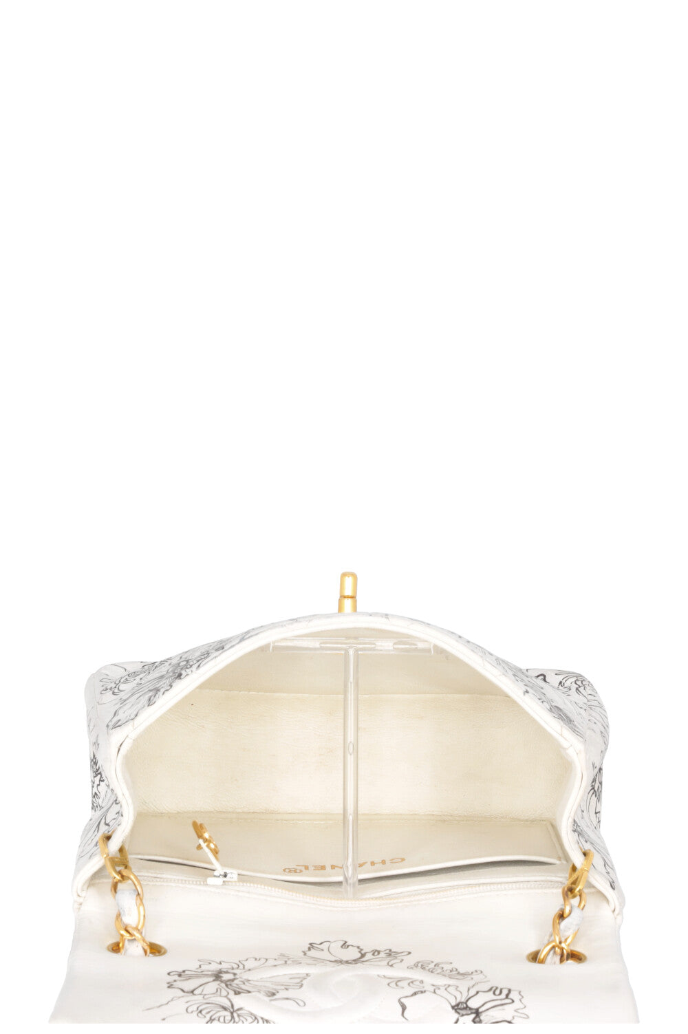 UNFOLD Artistic Chanel Single Flap Bag Small White