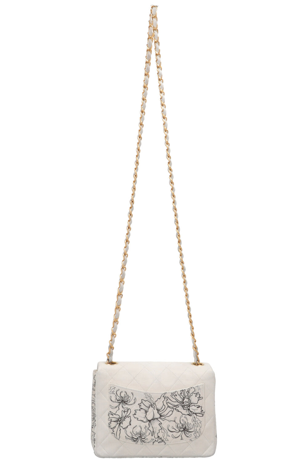 UNFOLD Artistic Chanel Single Flap Bag Small White