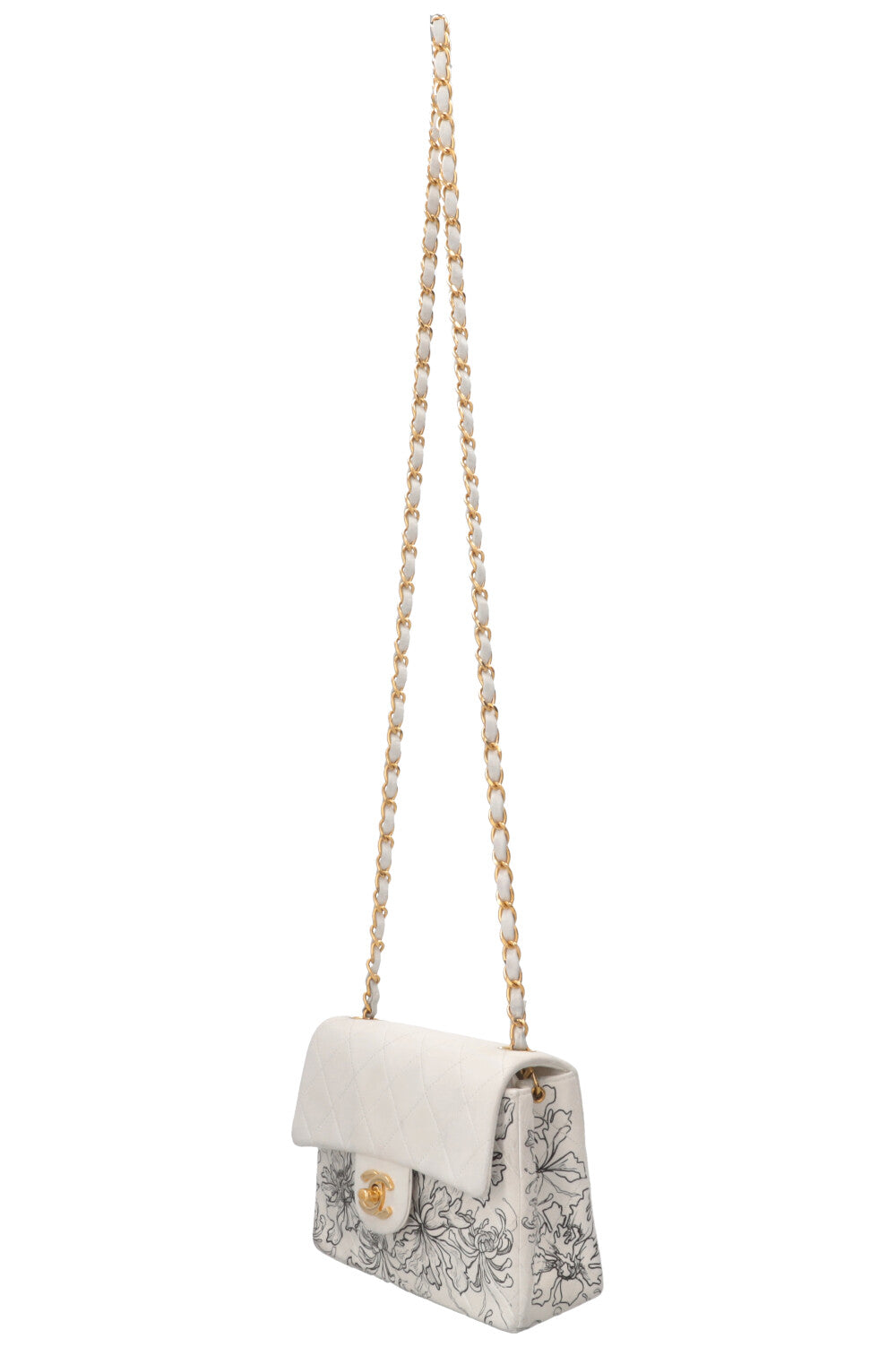 UNFOLD Artistic Chanel Single Flap Bag Small White