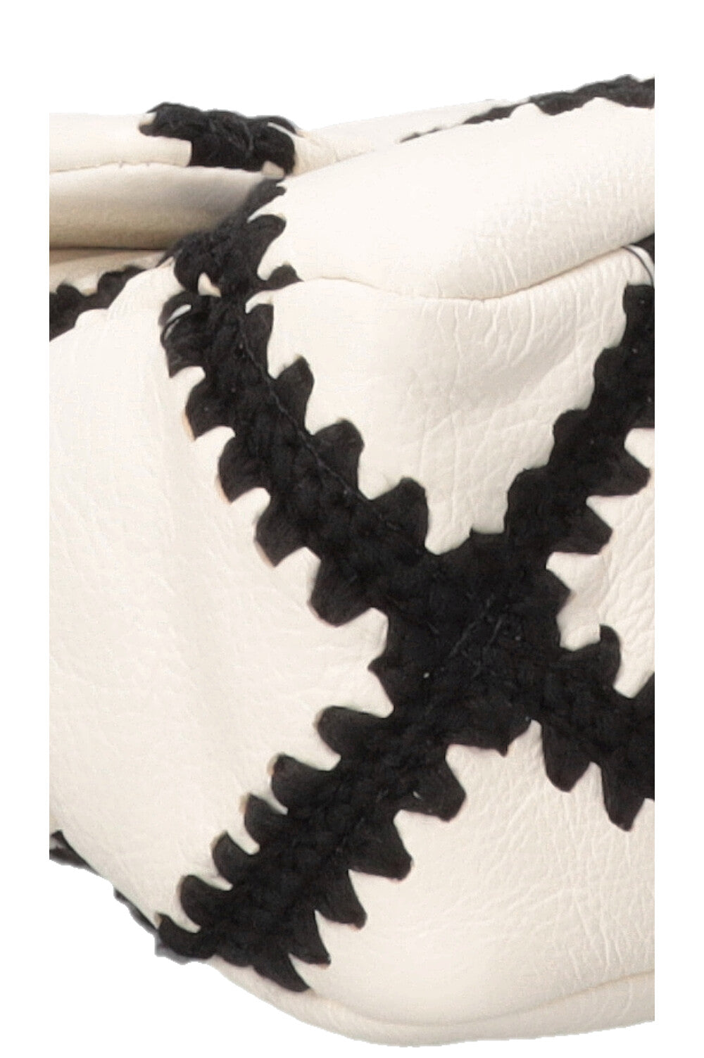 CHANEL Black Crochet Stitch 19 Bag Leather Black White