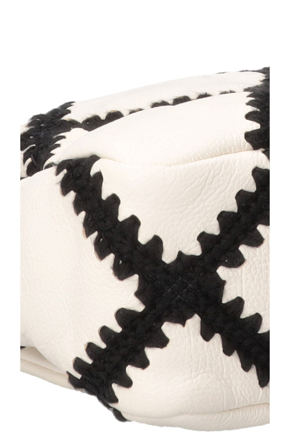 CHANEL Black Crochet Stitch 19 Bag Leather Black White