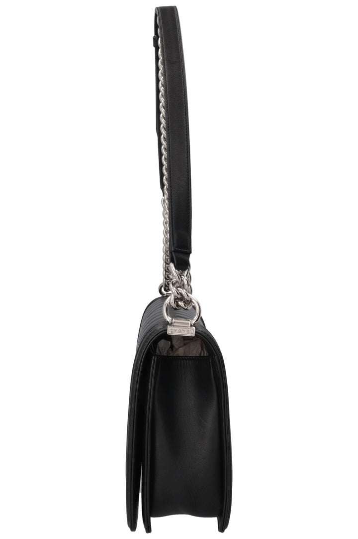 CHANEL Boy Bag New Medium Leather Black