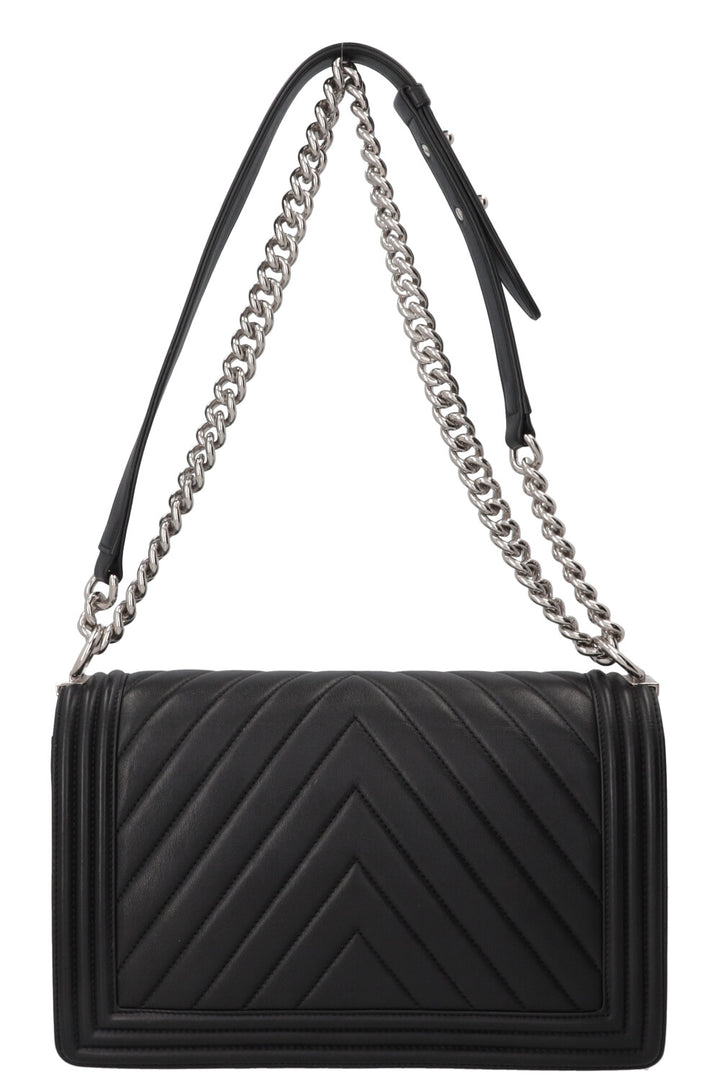 CHANEL Boy Bag New Medium Leather Black