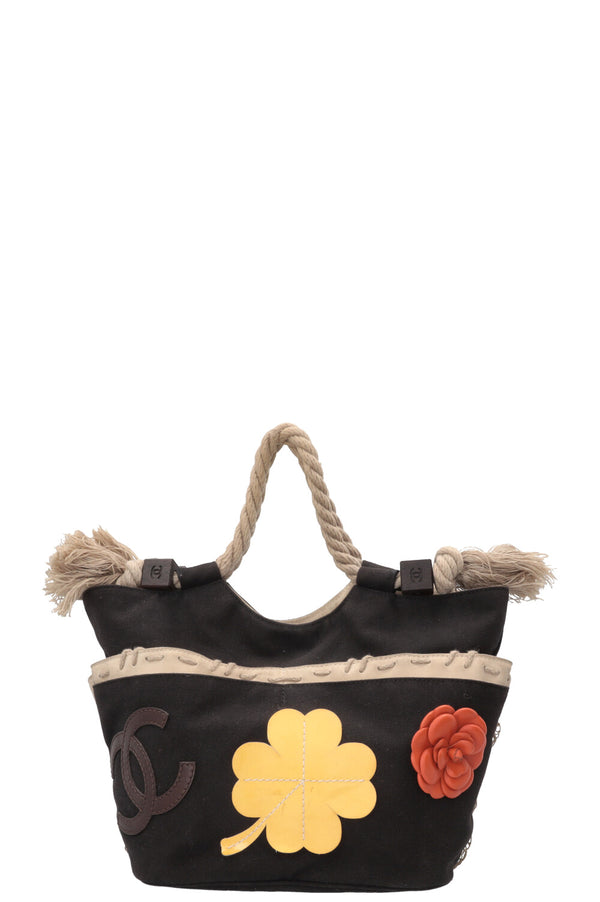 CHANEL CC Camellia Rope Bag Canvas