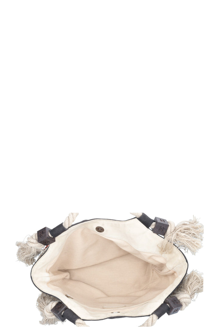 CHANEL CC Camellia Rope Bag Canvas