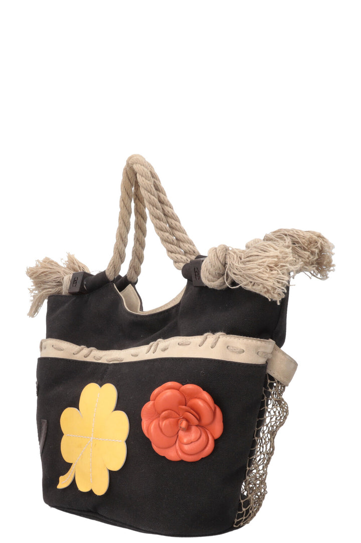 CHANEL CC Camellia Rope Bag Canvas