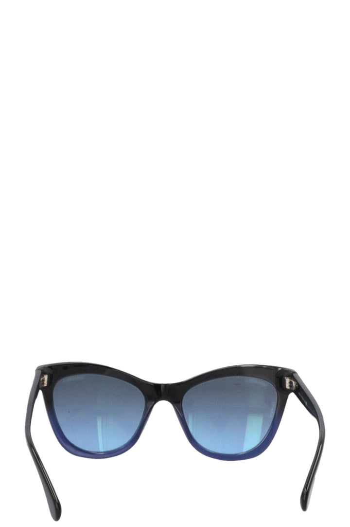 CHANEL CC Cat Eye Sunglasses Blue Black