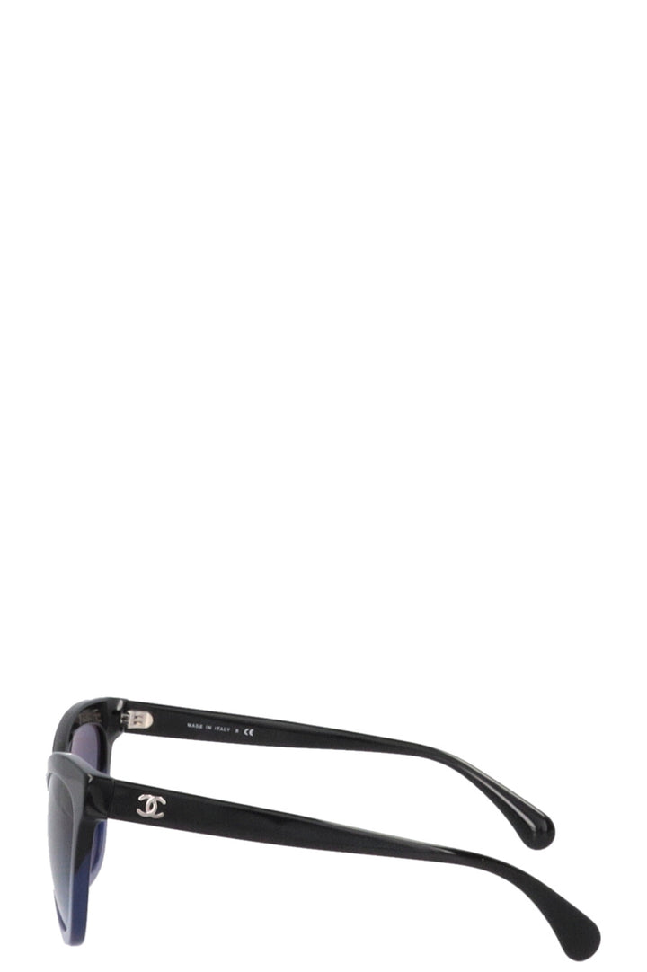 CHANEL CC Cat Eye Sunglasses Blue Black
